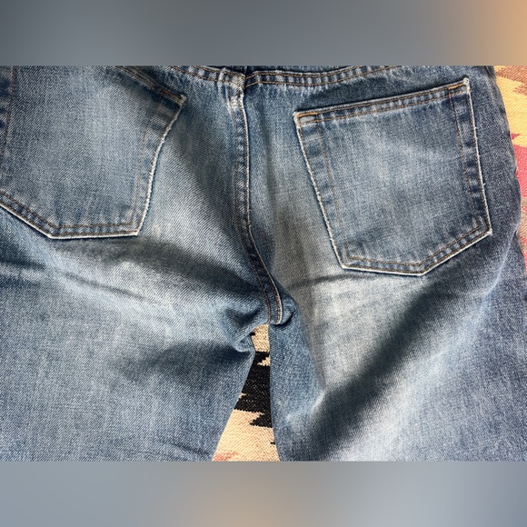 Helmut Lang Vintage Stained Denim Boot Cut Button Fly Jeans - Picture 5 of 10